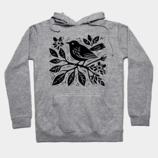 Lino Cut Bird Hoodie